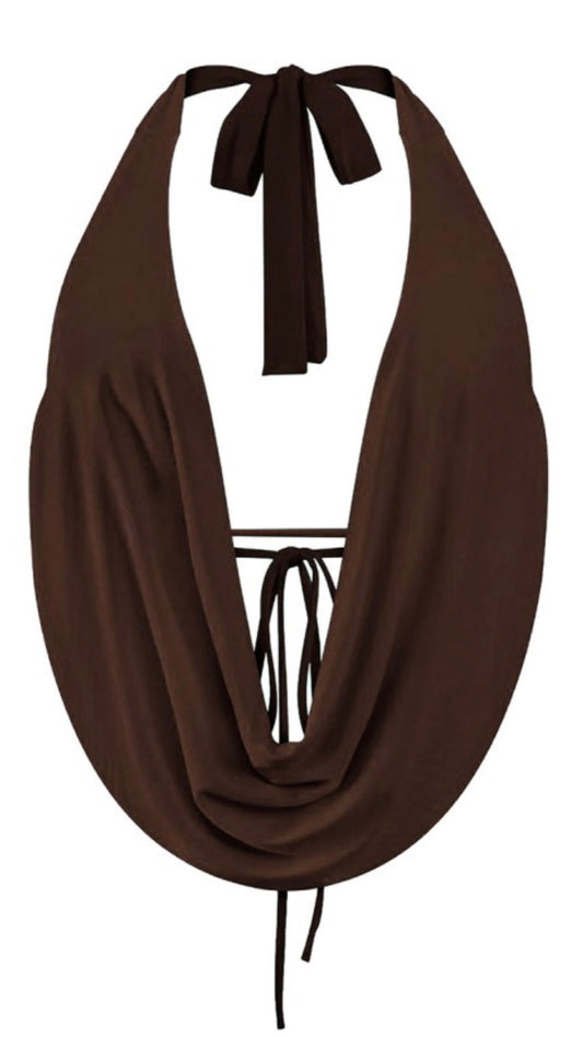 Say Less Draped Halter Top