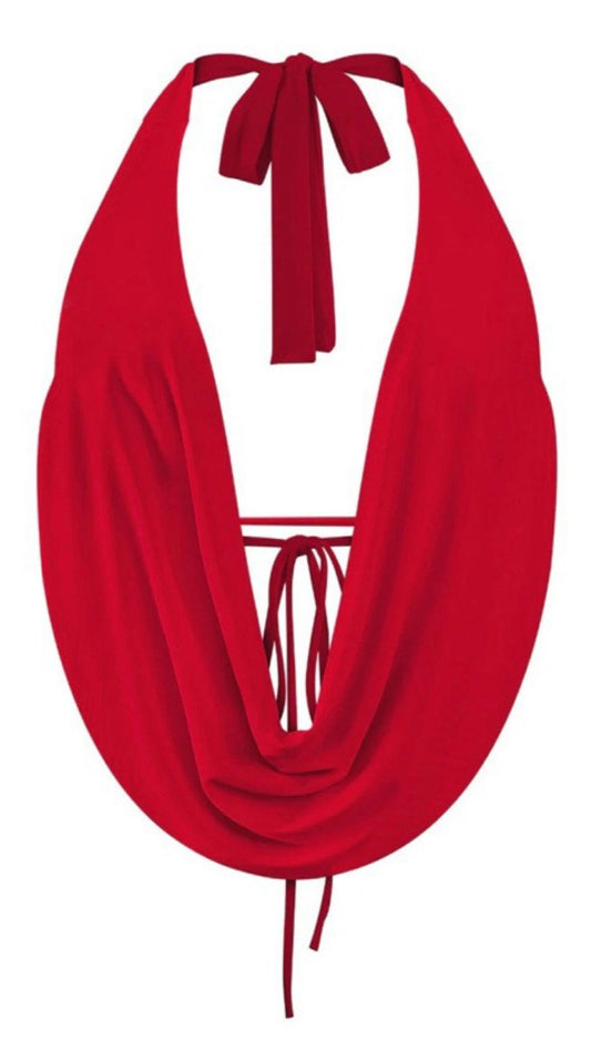 Say Less Draped Halter Top